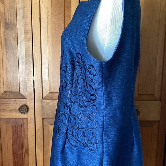 Preston & York Navy Blue Embroidered Sheath Dress, Size 14 - Picture 6 of 10